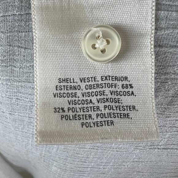 MAEVE White Crinkled Blouse Cotton Short Sleeve Round Hem Pullover Size X-Small - Picture 7 of 9